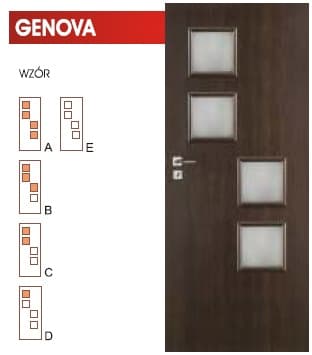 DRZWI WEWNĘTRZNE VERTIM GENOVA WZÓR A, B, C, D, E